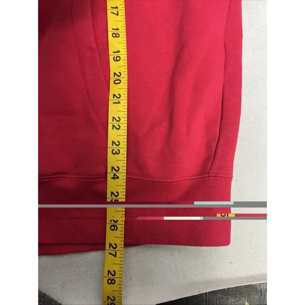 Women's NIke Metallic Oversized Fleece Hoodie XS Bery Red Zipper Pocket Pullover
